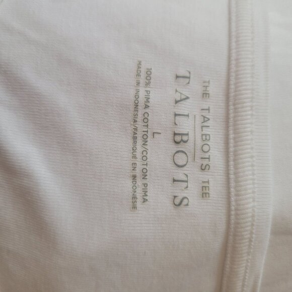 Talbots Womens Pima Cotton Tee Size L - White - Picture 4 of 4
